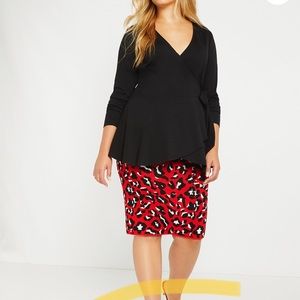 Eloquii Black Peplum Wrap Top Size 18